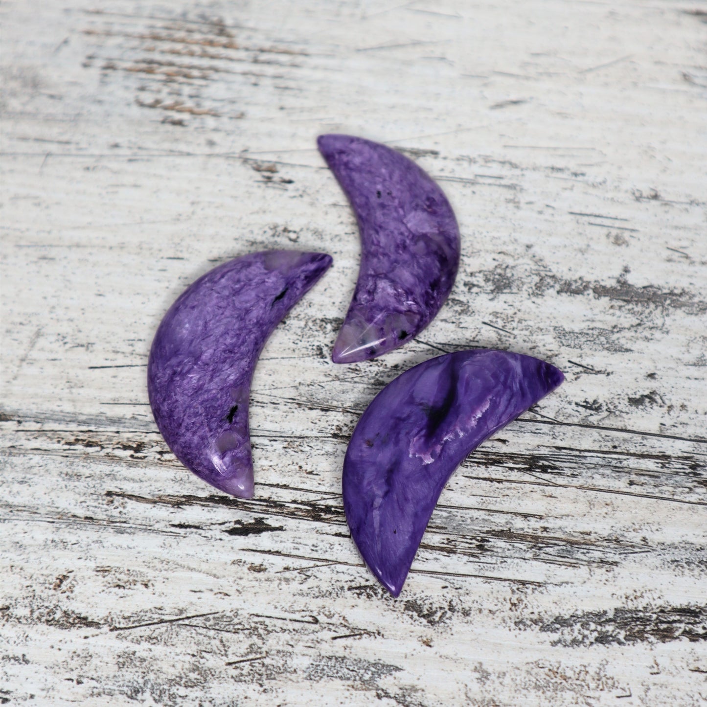 Mini Charoite Moon Carving | Intuition + Transformation