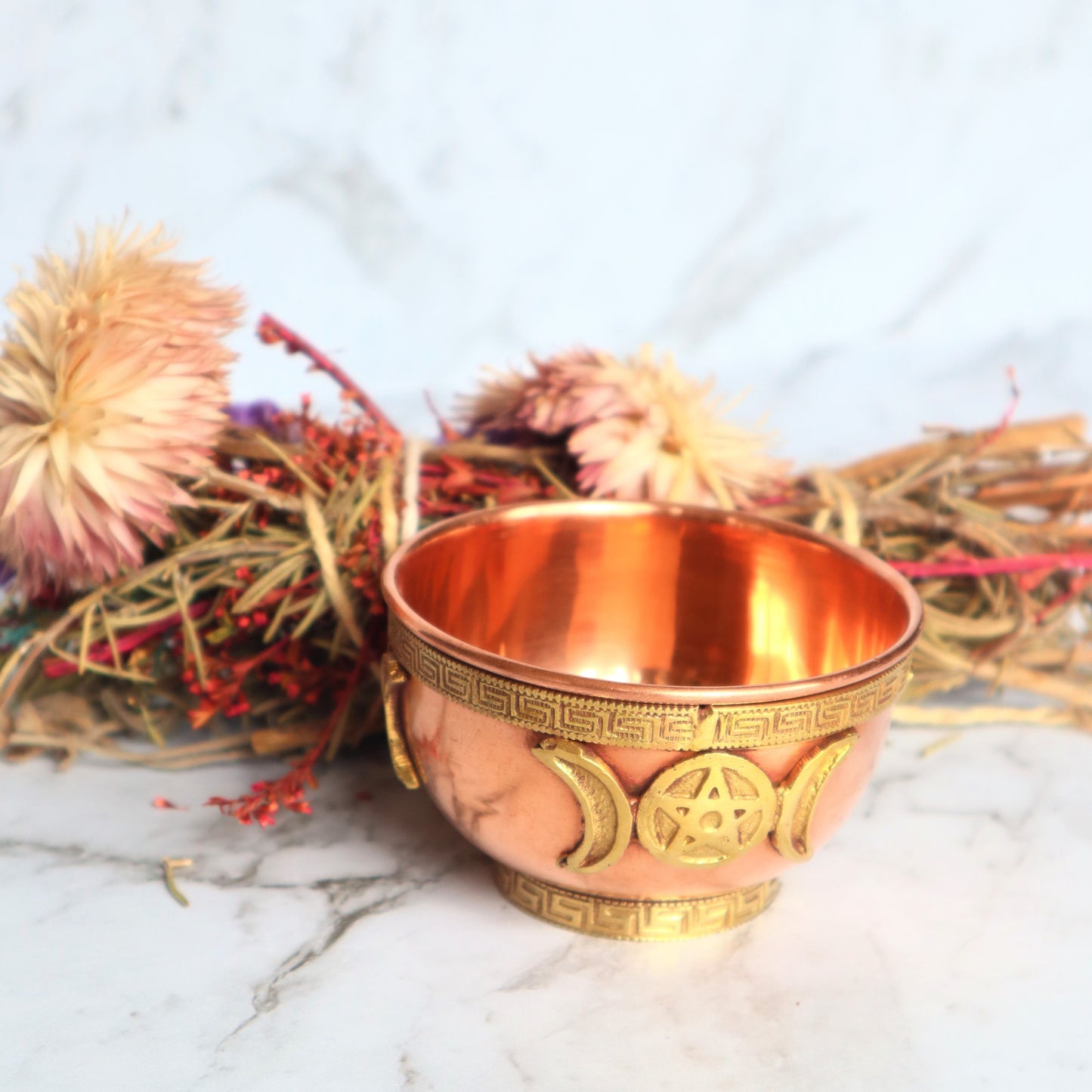 Triple Moon Copper Offering Bowl (7.5CM)