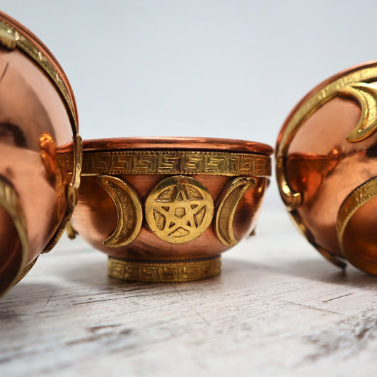 Triple Moon Copper Offering Bowl (7.5CM)