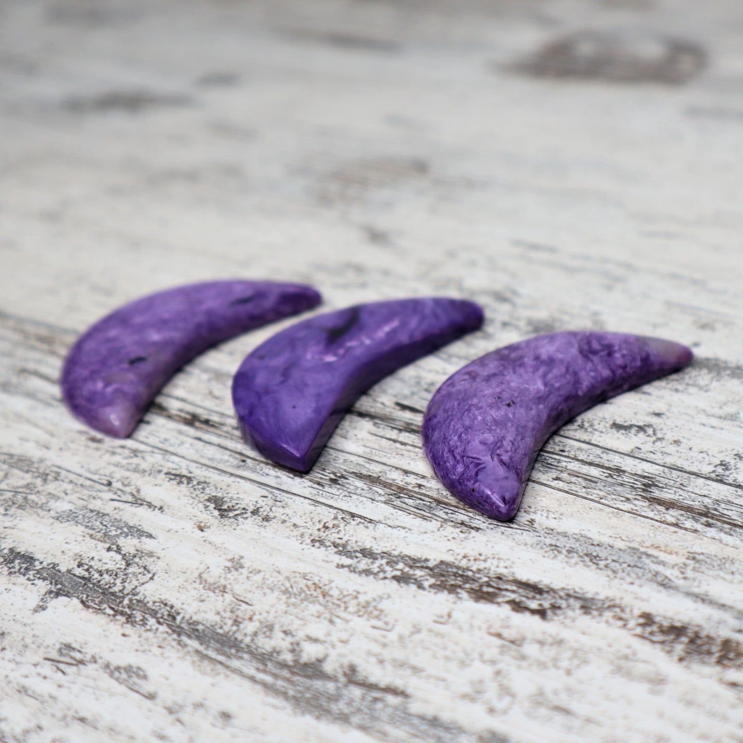 Mini Charoite Moon Carving | Intuition + Transformation