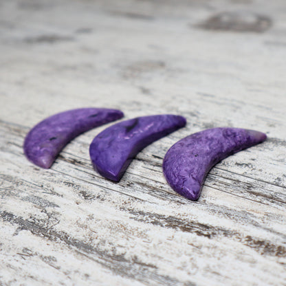 Mini Charoite Moon Carving | Intuition + Transformation