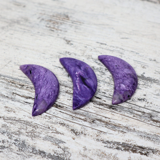 Mini Charoite Moon Carving | Intuition + Transformation