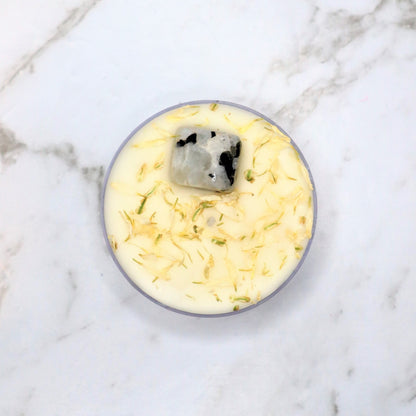 'Good Vibes' Maxi Tealight | Rainbow Moonstone