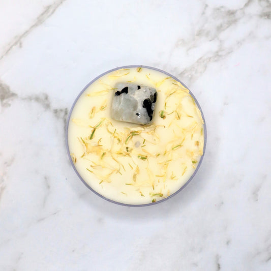 'Good Vibes' Maxi Tealight | Rainbow Moonstone